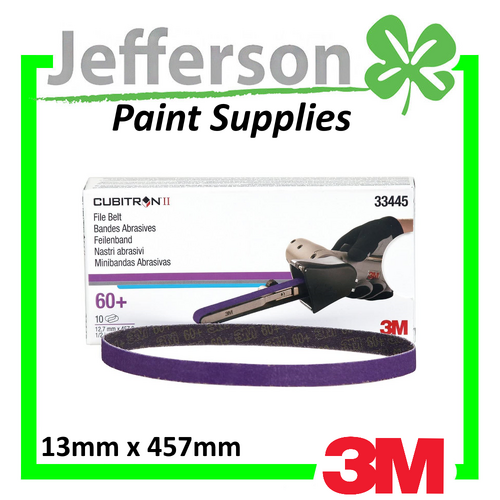 3M 60 Grit Cubitron II 13mm X 457mm File Belt (10 Pack)