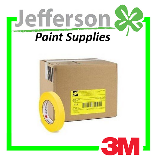 3M Yellow Automotive Refinish Masking Tape  18mm x 55m (48 Rolls)