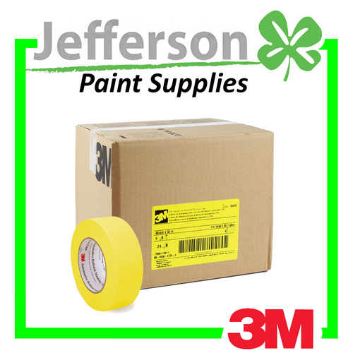 3M Yellow Automotive Refinish Masking Tape 48mm x 55m (24 Rolls)