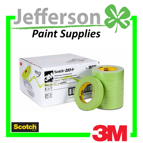 3M Scotch 233+ Green Performance Masking Tape 24mm x 55m (24 Rolls)