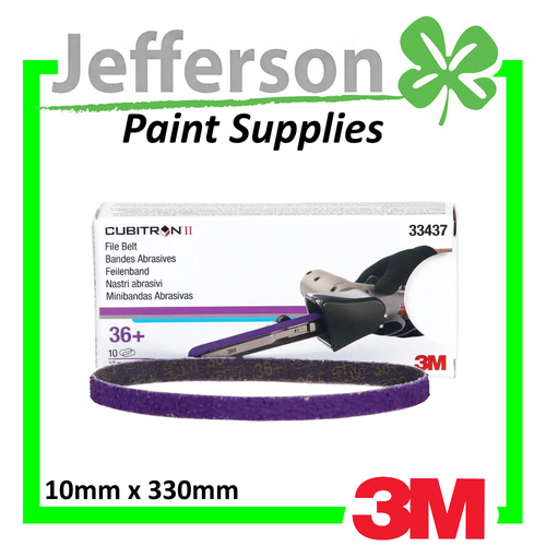 3M 36 Grit Cubitron II File Belt 10m X 330mm (10 Pack)