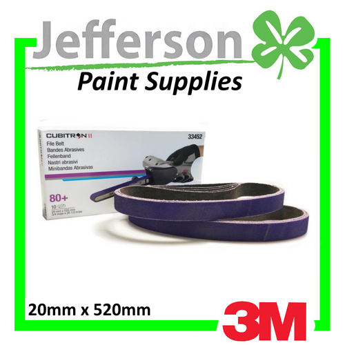 3M 80 Grit Cubitron II File Belt 20mm X 520mm (10 Pack)