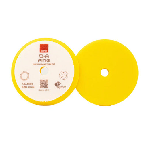 Rupes BigFoot 130mm/150mm Yellow Fine Velcro Foam Pads (2 Pack)