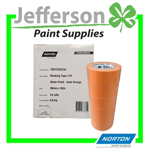 Norton Orange Performance Masking Tape 48mm x 50m (24 Rolls)