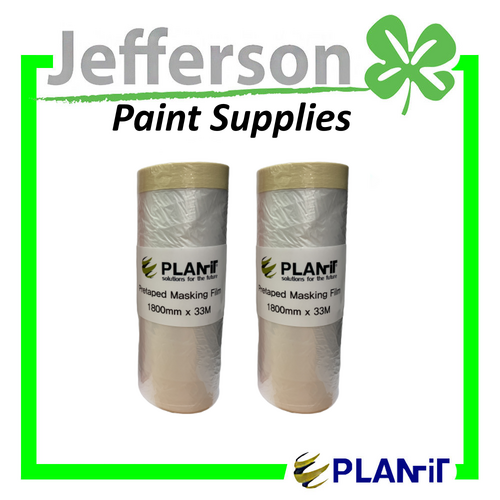 PlanIT Pre-Taped Hand Masking Film Refill x2 Rolls - 1.8M x 33M - Painter&#39;s Tape