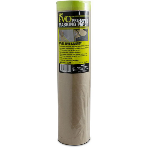 Bodyworx Evo Pre-Taped Hand Masking Paper 600mm x 20m (3 Pack)