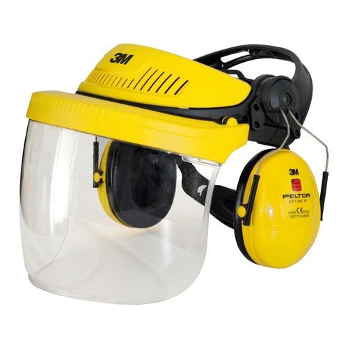 3M Polycarbonate Headgear Combination Faceshield &amp; Earmuffs