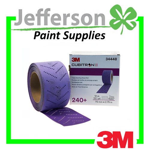 3M 240 Grit Cubitron II Hookit Clean Sanding Sheet Roll 70mm x 12m