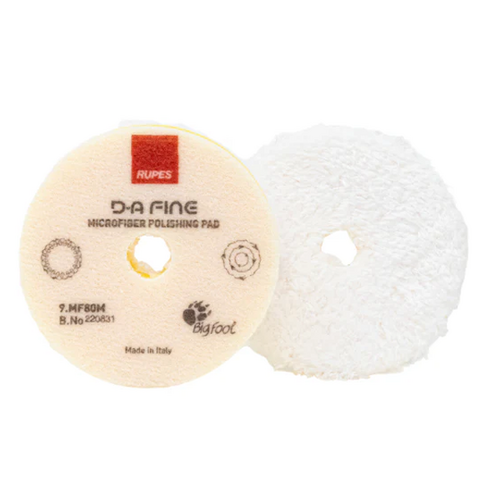 Rupes BigFoot 80mm DA Yellow Fine Microfibre Polishing Pad