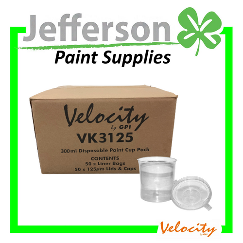 Velocity 300ml 125 Micron Disposable Paint Cups Kit